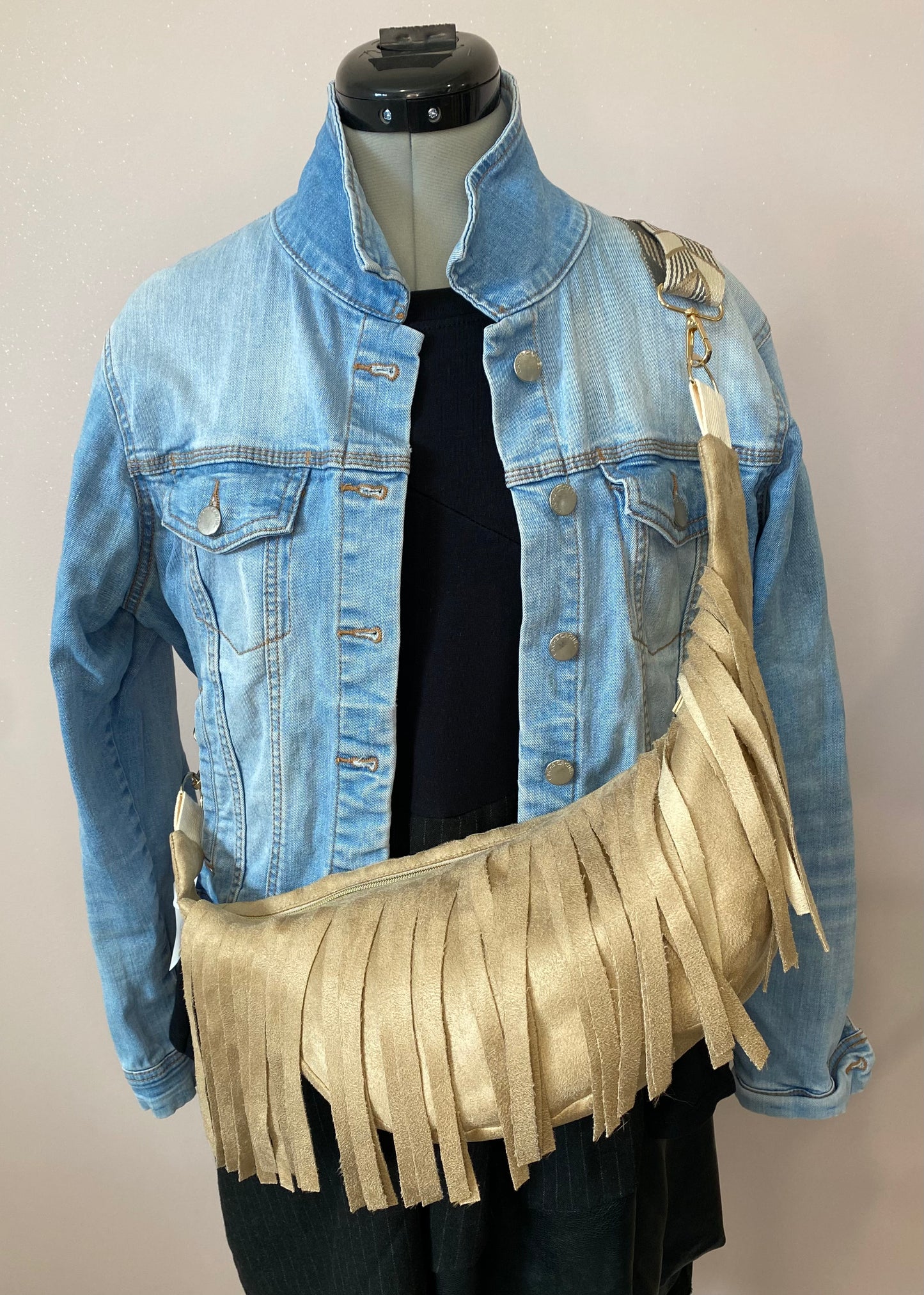 Sac demi-lune à franges - Taille M