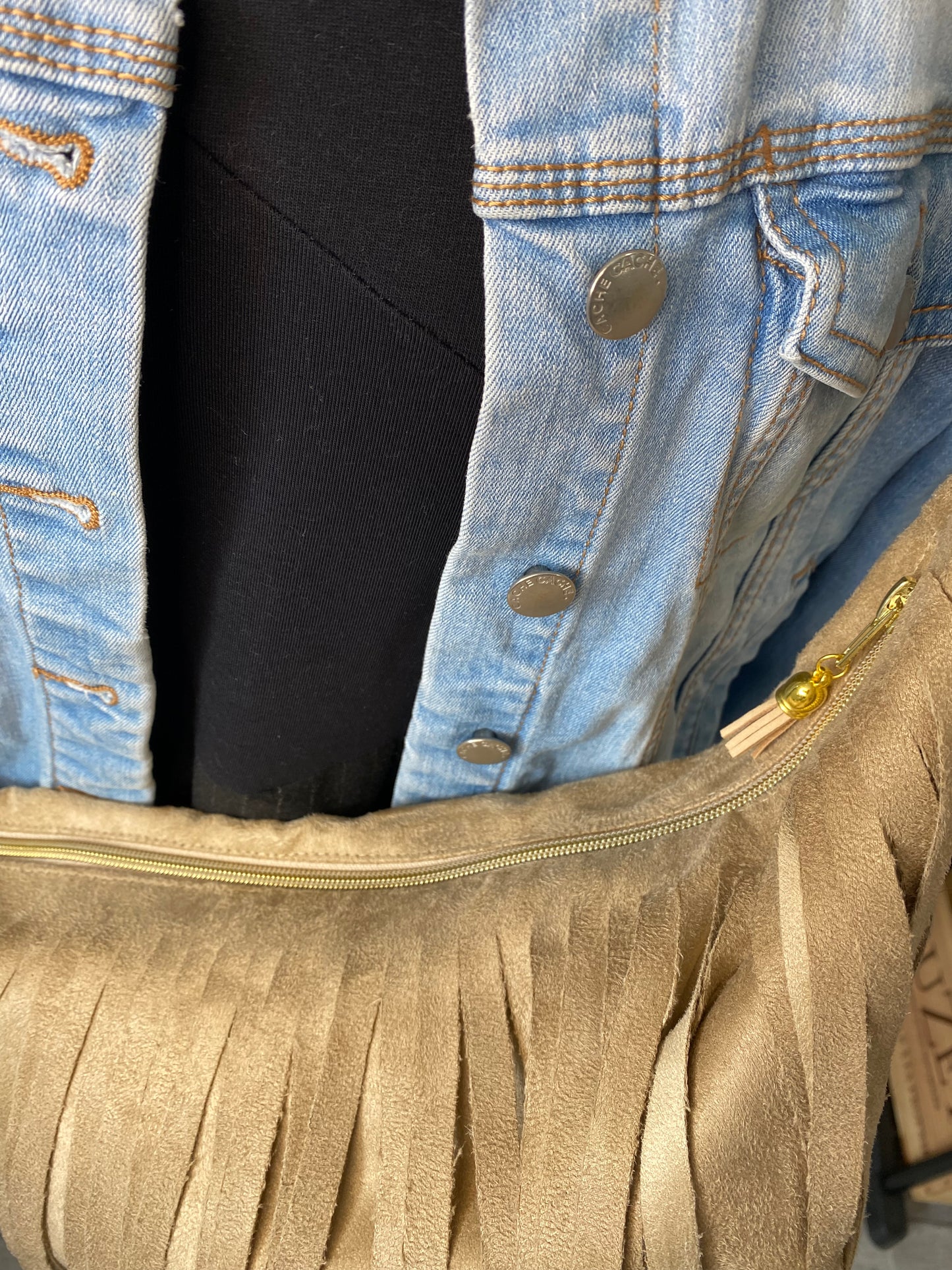 Sac demi-lune à franges - Taille M