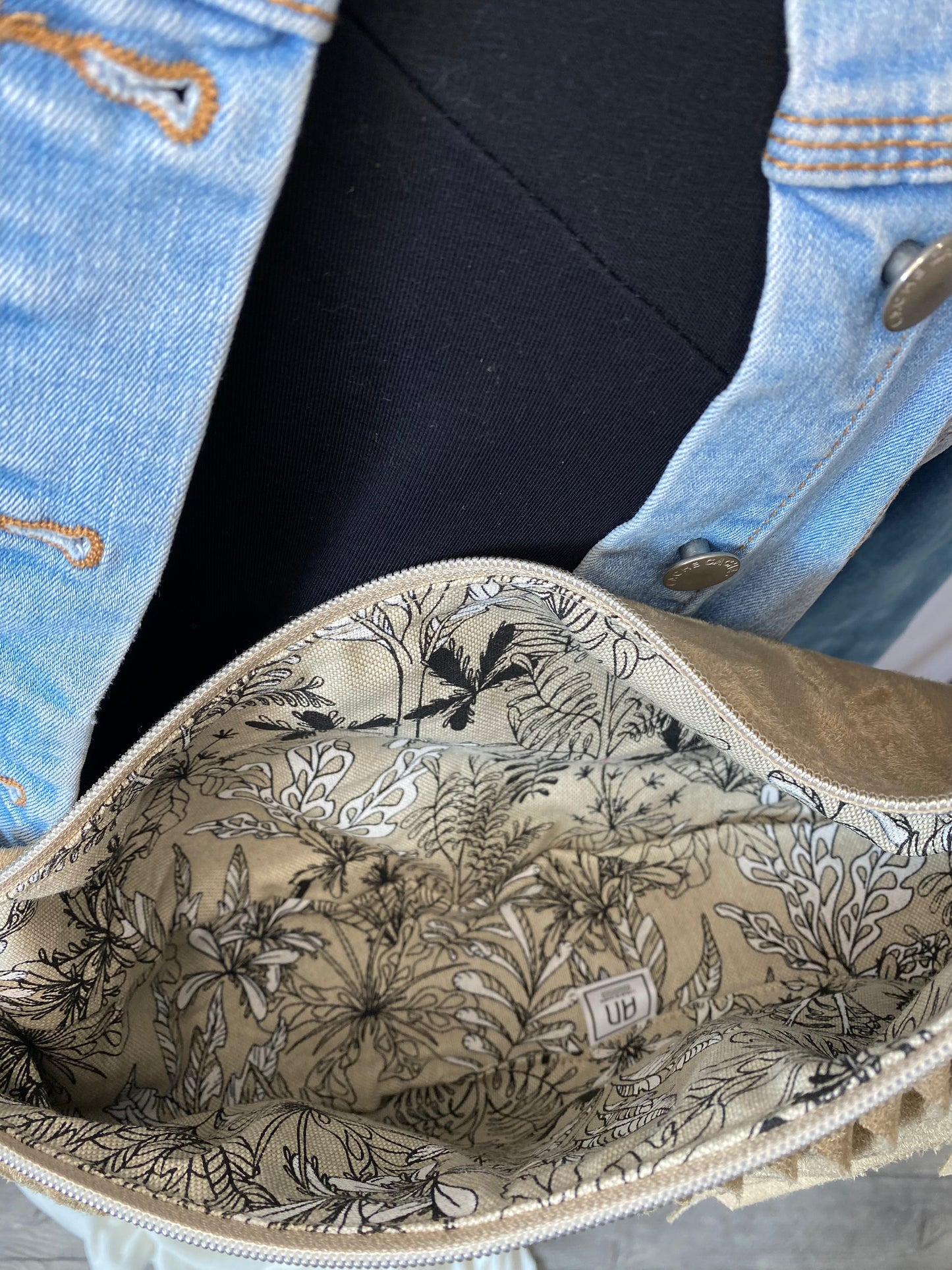 Sac demi-lune à franges - Taille M