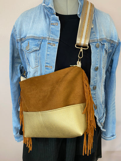 Sac à main bandoulière avec franges