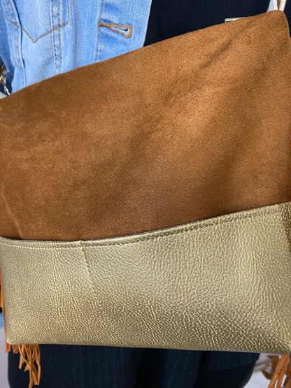 Sac à main bandoulière avec franges