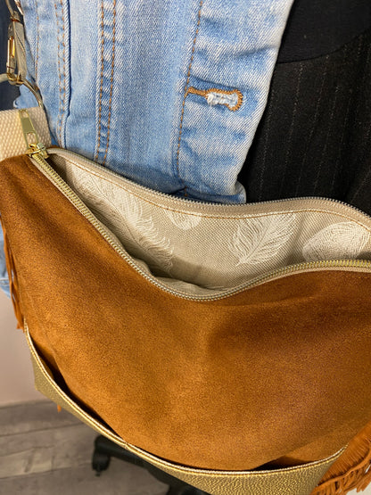 Sac à main bandoulière avec franges
